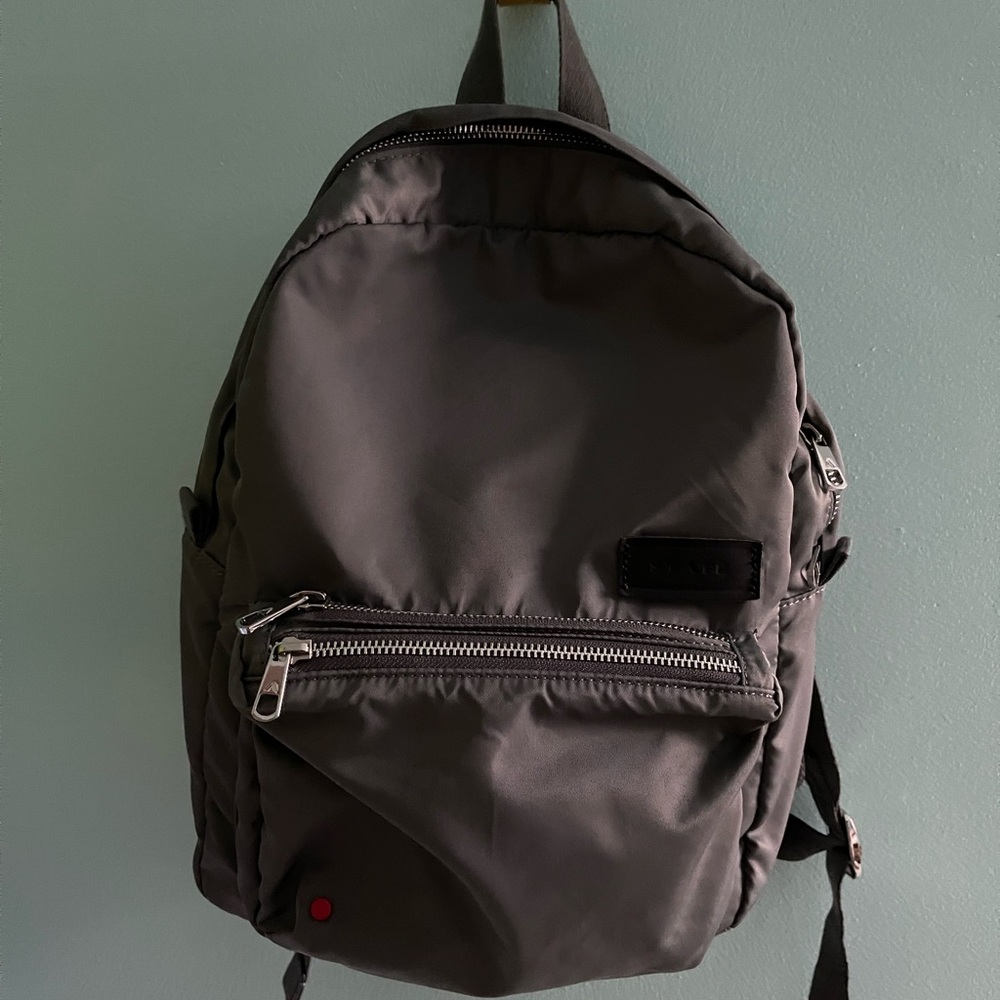 STATE grey book bag. Used condition